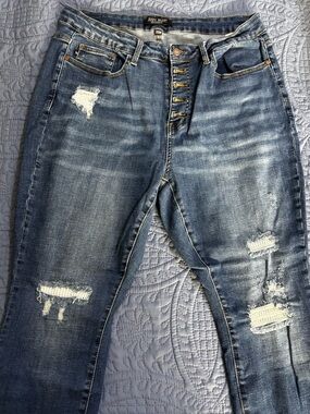 Judy Blue Distressed High-Rise Blue Women's Jeans